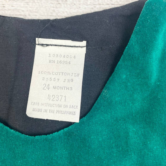 Baby Vintage Nutcracker Green & Black Velour One Piece 24 Months - Picture 4 of 8